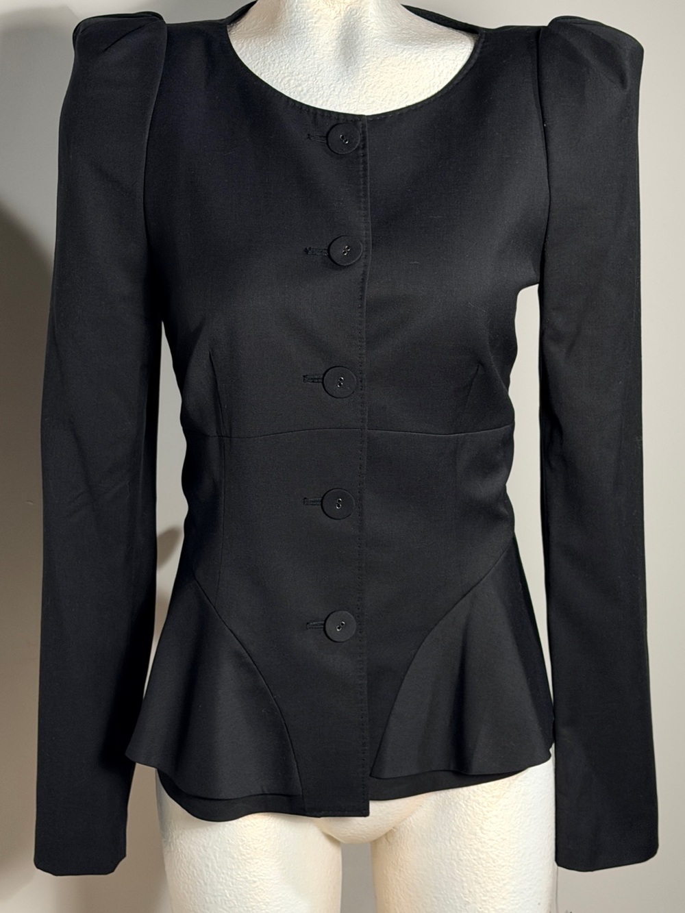 Anne Klein Black Tailored Peplum Blazer